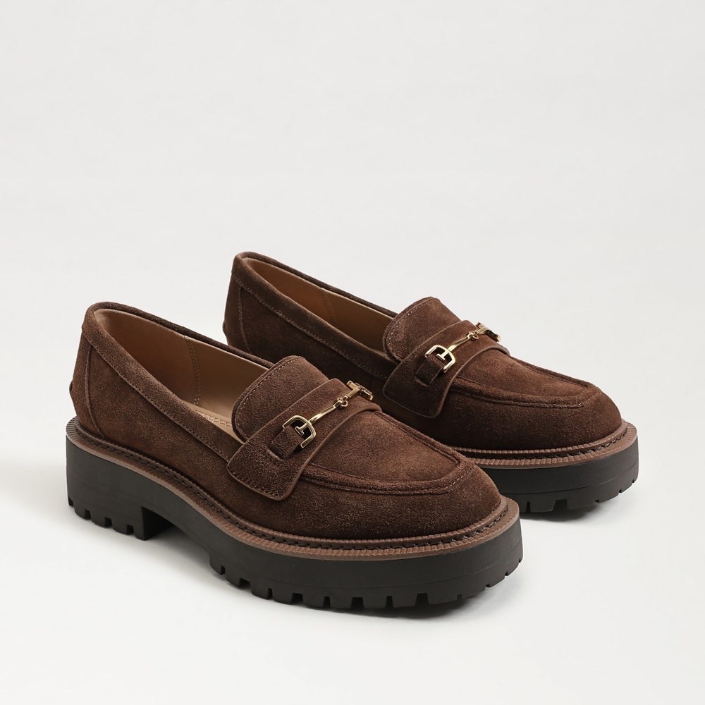 Sam Edelman Brown Suede Lug Sole Loafers